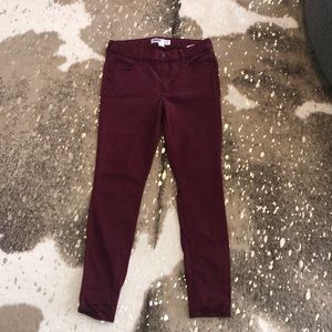 Maroon skinny jeans